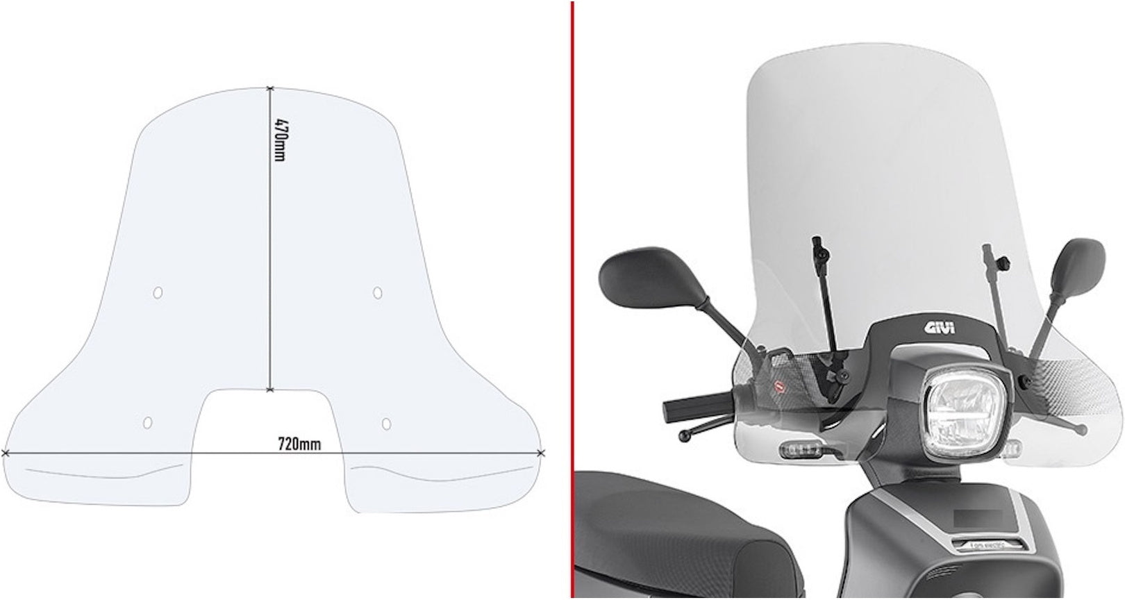 Transparent Wind-Screen - Givi Compatible With Askoll Ngs3 (2020-2024)