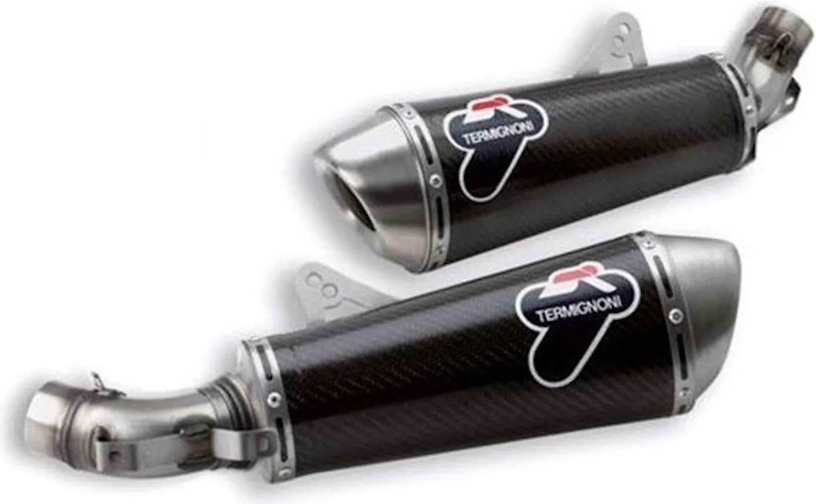 Exhaust Tip Without Sound Certification Carbon - Termignoni Compatible With Ducati Monster 696 - 796 - 1100