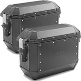 Monokey Trekker Alaska Black Aluminium Side Cases - 72 Lt Trekker Alaska Aluminium - Givi Compatible With Ktm 790 Adventure R (2019-2020)