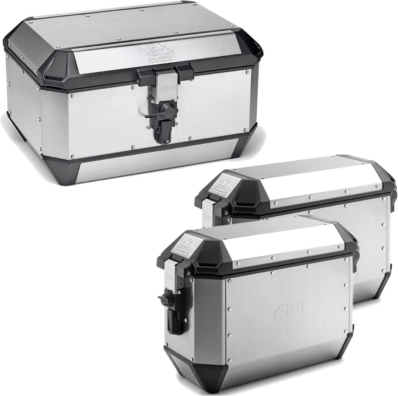 Trekker Alaska Aluminium Top Case + Side Cases - 128 Lt Trekker Alaska Aluminium - Givi Compatible With Benelli Trk 702 (2023-2024)