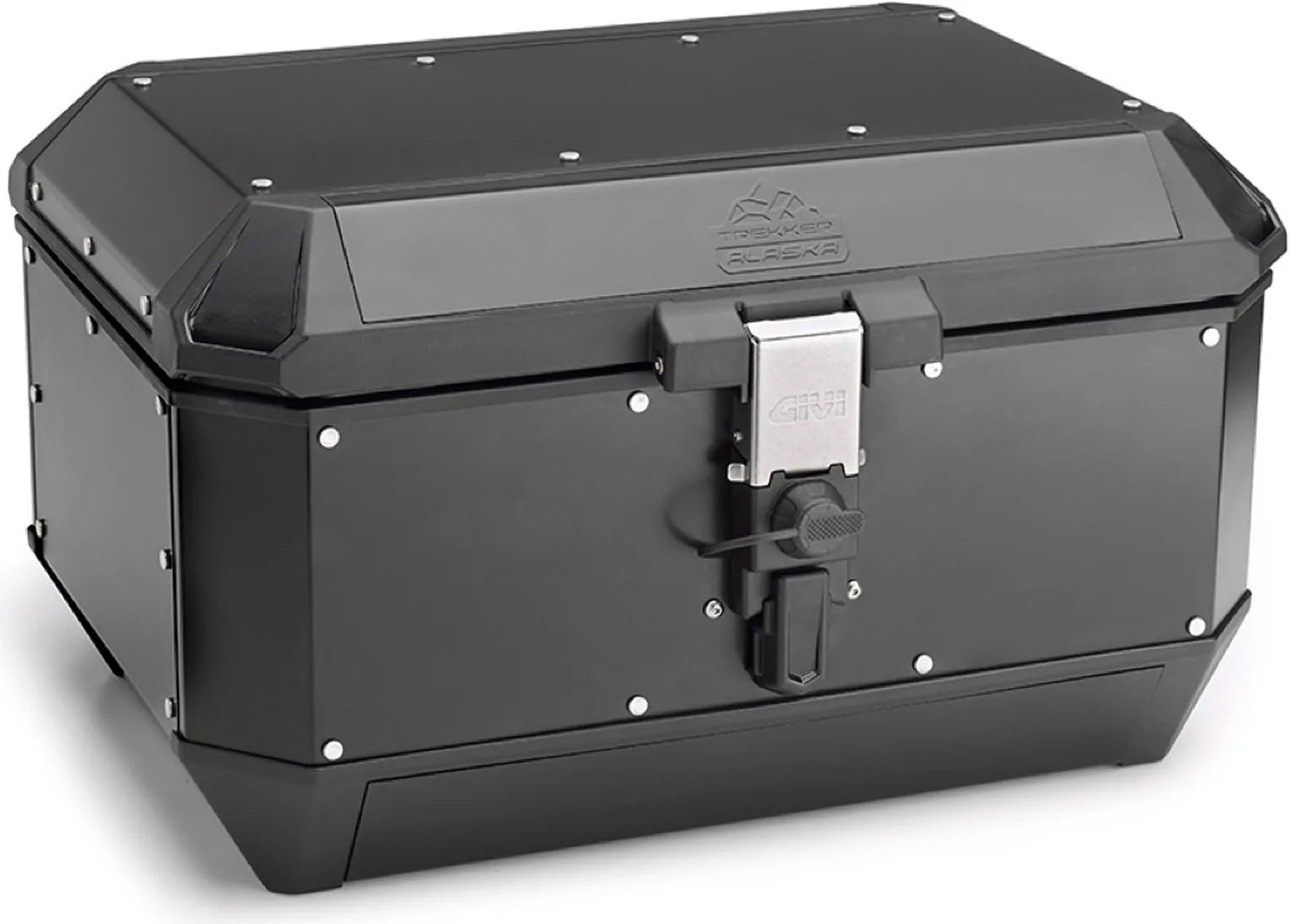 Monokey Trekker Alaska Black Aluminium Top Case - 56 Lt Trekker Alaska Aluminium - Givi Compatible With Ktm 1190 Adventure - R (2013-2016)