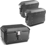 Trekker Alaska Aluminium Black Top Case + Side Cases - 128 Lt Trekker Alaska Aluminium - Givi Compatible With Yamaha Tracer 900 - Gt (2018-2020)