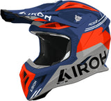 Off-Road Motorcycle Helmet Airoh Aviator Ace 2 - Av22F18 Composite Carbon Gloss Blue Fury Size Xs