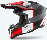 Off-Road Motorcycle Helmet Airoh Aviator 3 - Av3M16 Hpc Carbon Grey Red Matte Monarch Size L
