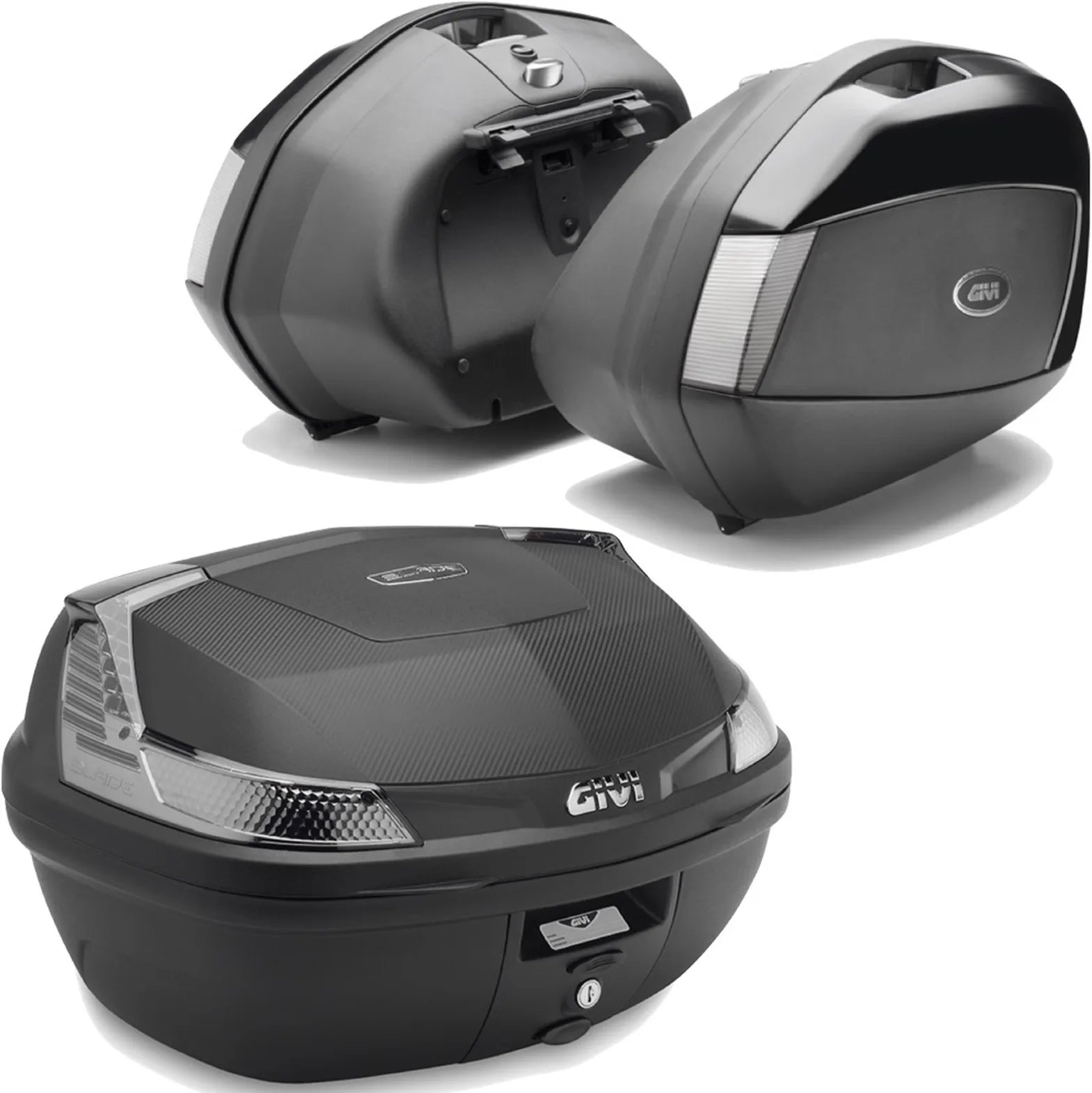 Blade Black Tech Top Case + Side Cases - 117 Lt Blade Technopolymer - Givi Compatible With Yamaha Fz-6 - Fazer (2004-2006)