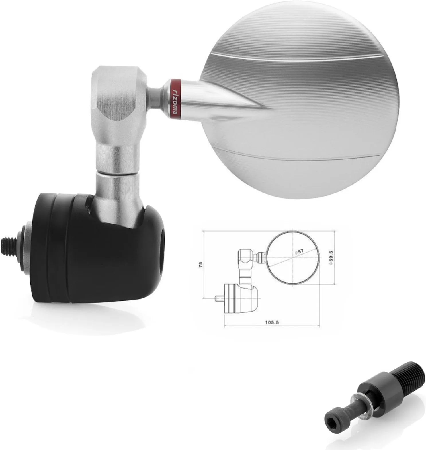 Mirror End Mount Right Spy-R Ø57 - Rizoma Compatible With Yamaha Xsr 700 (2016-2021)