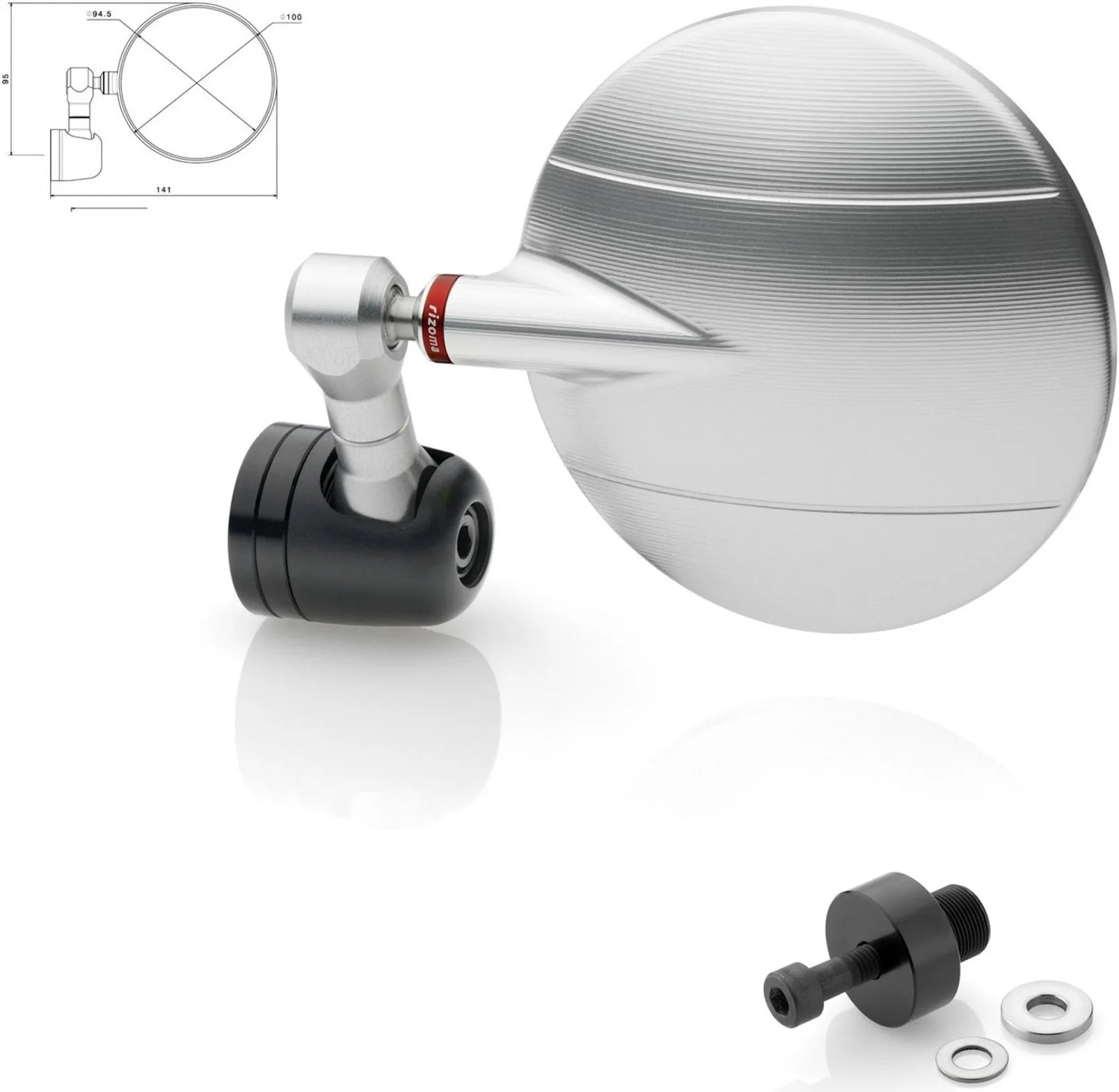 Mirror End Mount Left Spy-R Ø94.5 - Rizoma Compatible With Kawasaki Er-6 N (2012-2016)