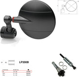 Mirror End Mount Left Rizoma Spy-R Ø94.5 Silver Size D1 22 - D2 13>20