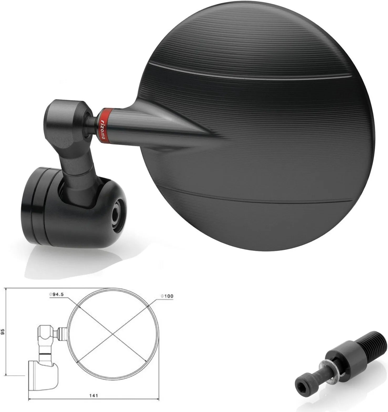 Mirror End Mount Right Spy-R Ø94.5 - Rizoma Compatible With Yamaha T-Max 560 (2020)