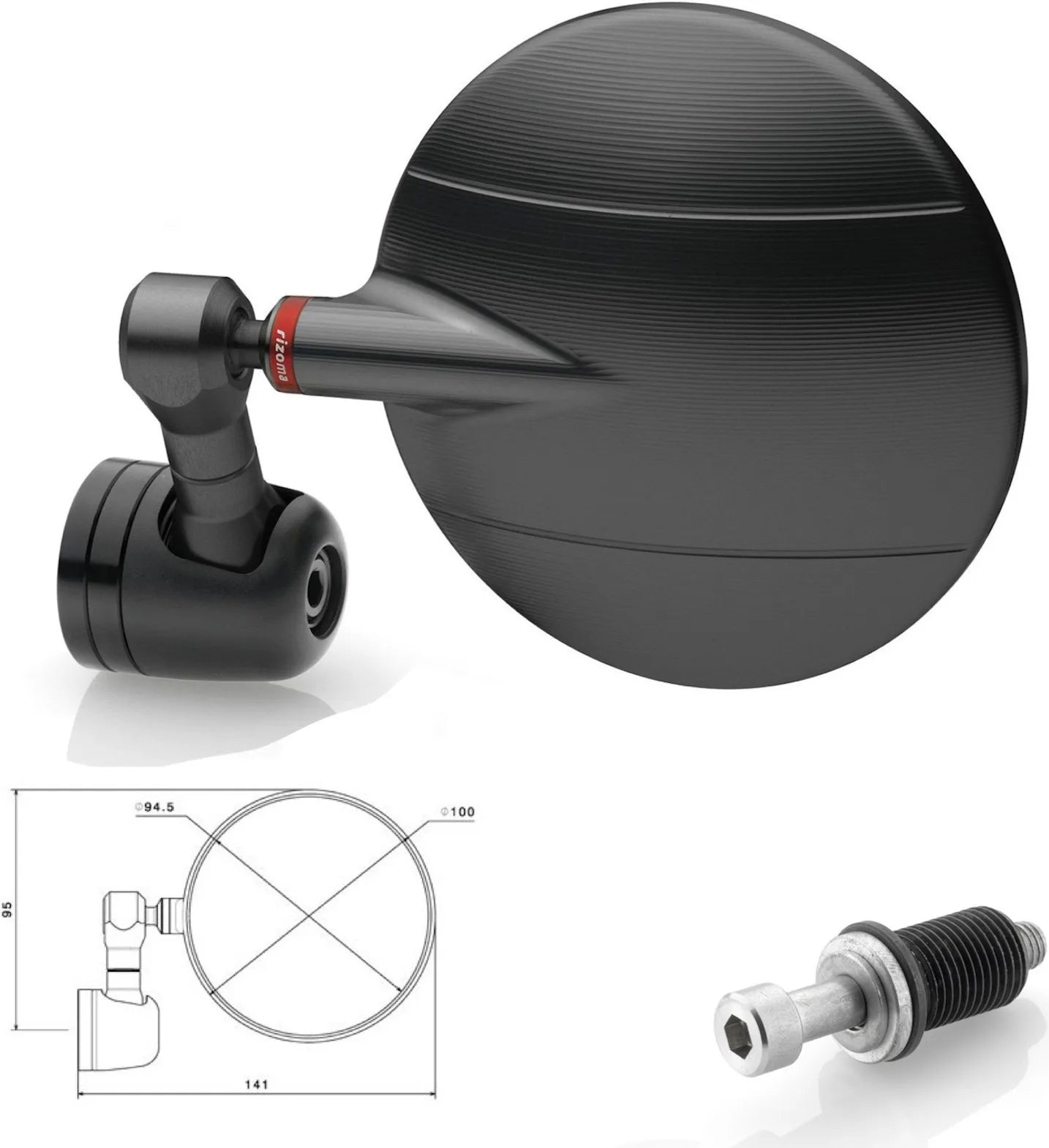 Mirror End Mount Right Spy-R Ø94.5 - Rizoma Compatible With Mv Agusta Brutale 800 (2013-2015)