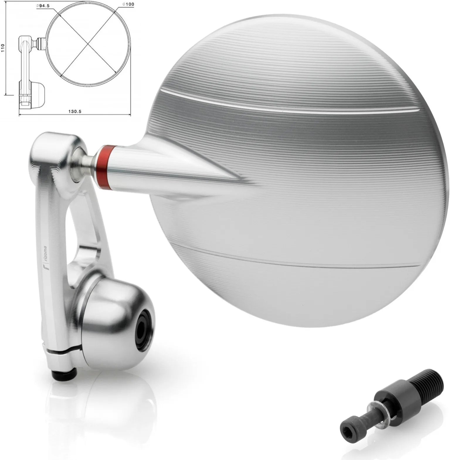 Mirror End Mount Right Spy-Arm Ø94.5 - Rizoma Compatible With Yamaha T-Max 530 (2012-2019)