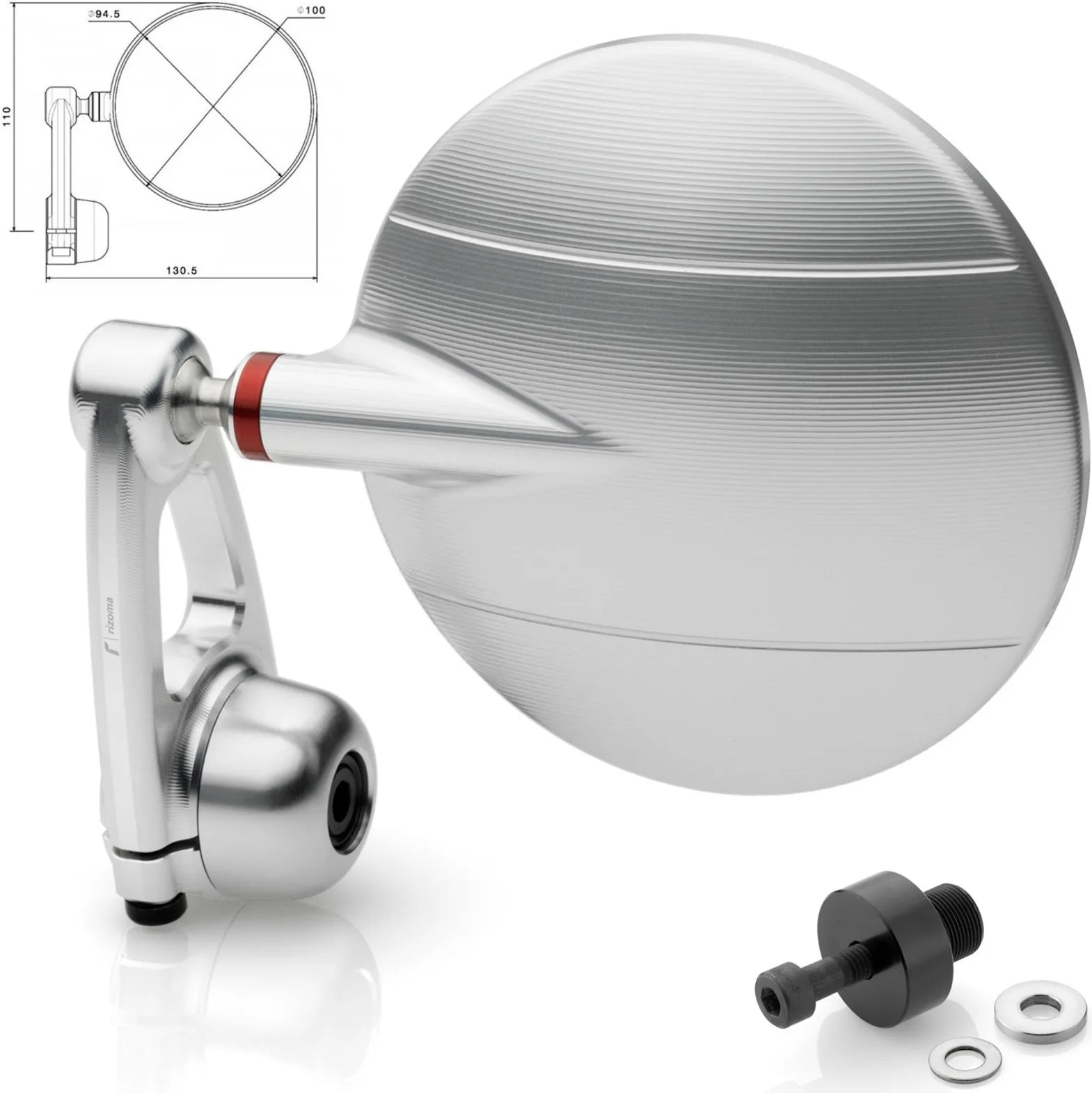 Mirror End Mount Left Spy-Arm Ø94.5 - Rizoma Compatible With Kawasaki Er-6 F (2012-2016)