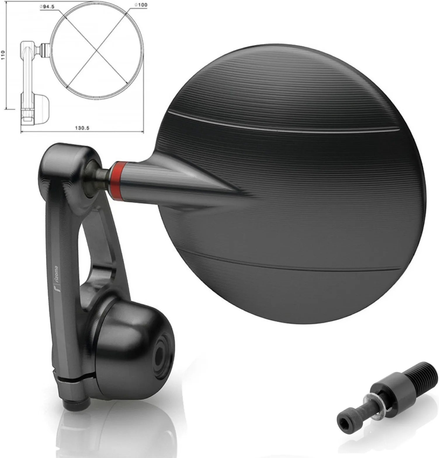 Mirror End Mount Right Spy-Arm Ø94.5 - Rizoma Compatible With Yamaha Xj6 600 (2008-2016)
