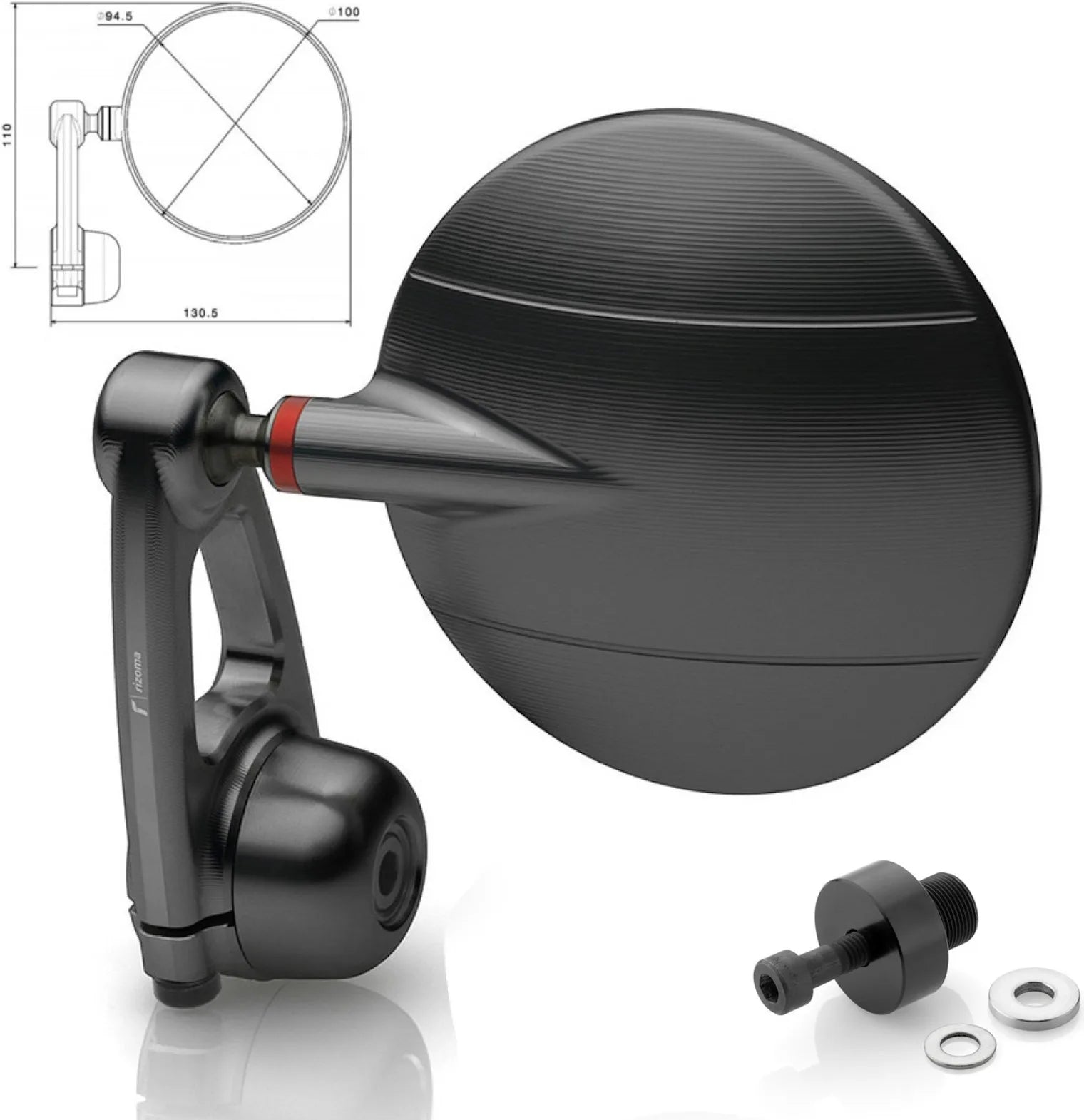 Mirror End Mount Right Spy-Arm Ø94.5 - Rizoma Compatible With Kawasaki Ninja 300 (2012-2016)