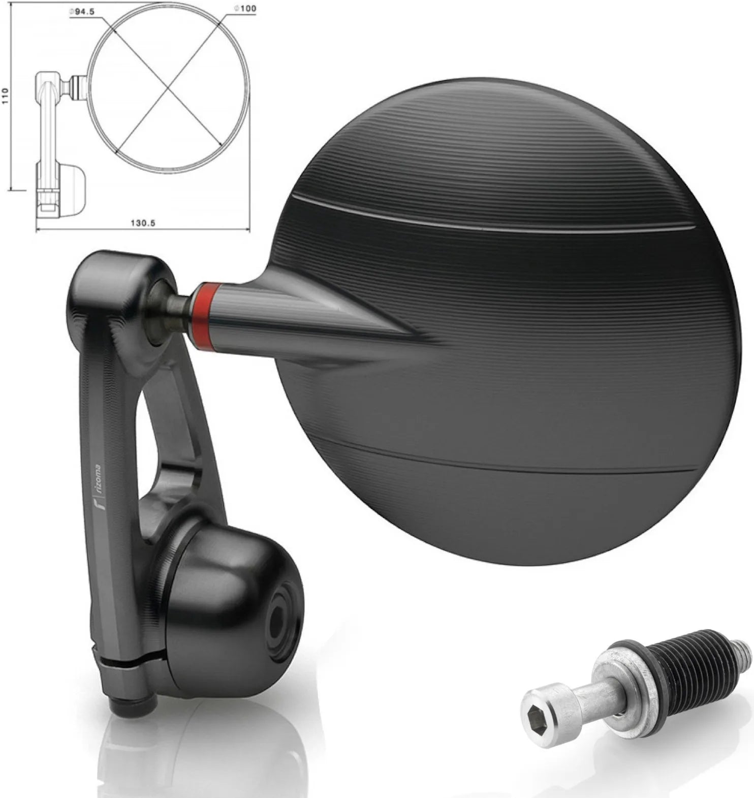 Mirror End Mount Right Spy-Arm Ø94.5 - Rizoma Compatible With Mv Agusta Brutale 675 (2013-2015)
