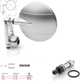 Mirror End Mount Left Rizoma Spy-Arm Ø80 Silver Size D1 24,5 - D2 21>23