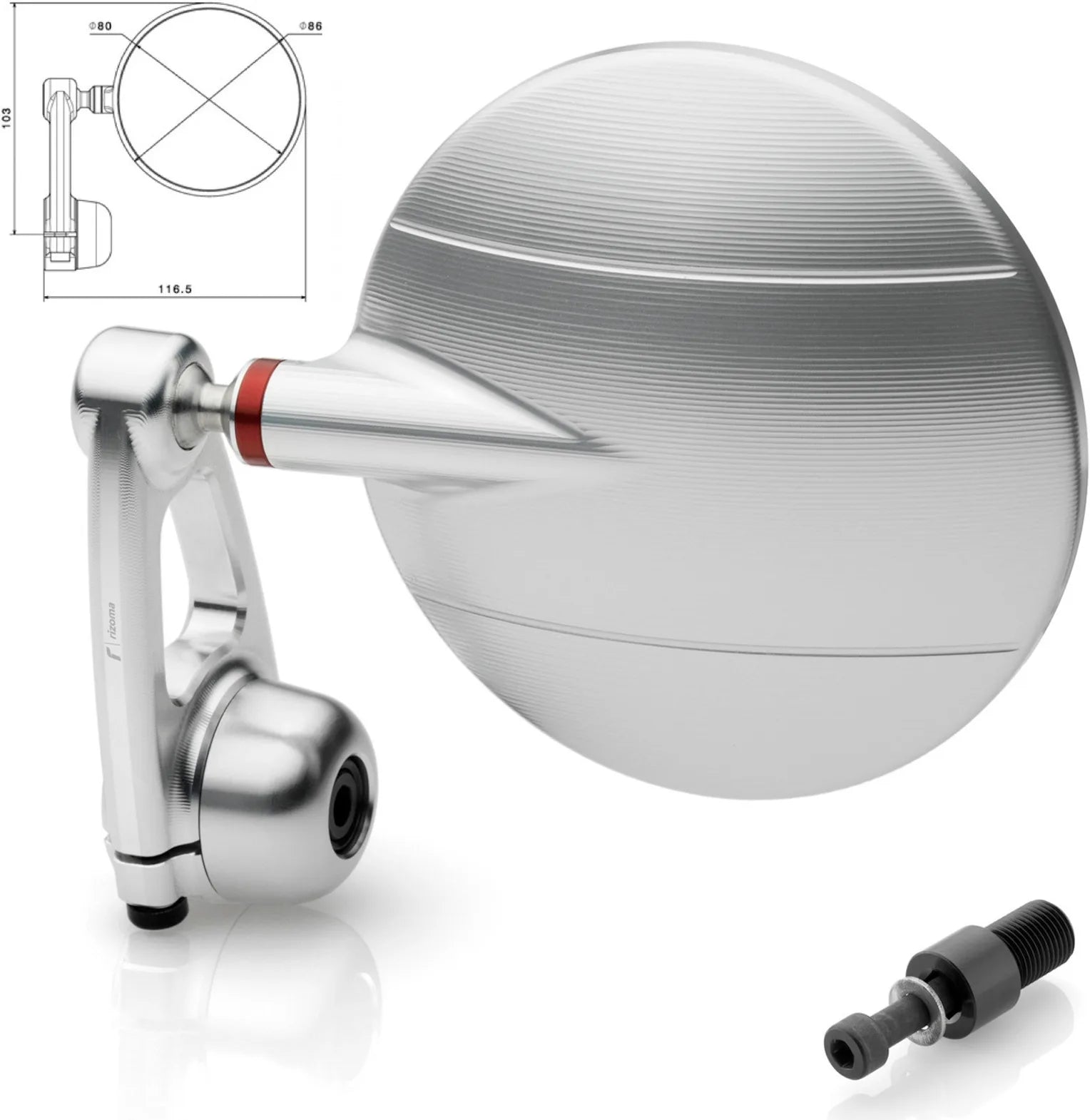 Mirror End Mount Left Spy-Arm Ø80 - Rizoma Compatible With Yamaha Mt-07 (2014-2021)