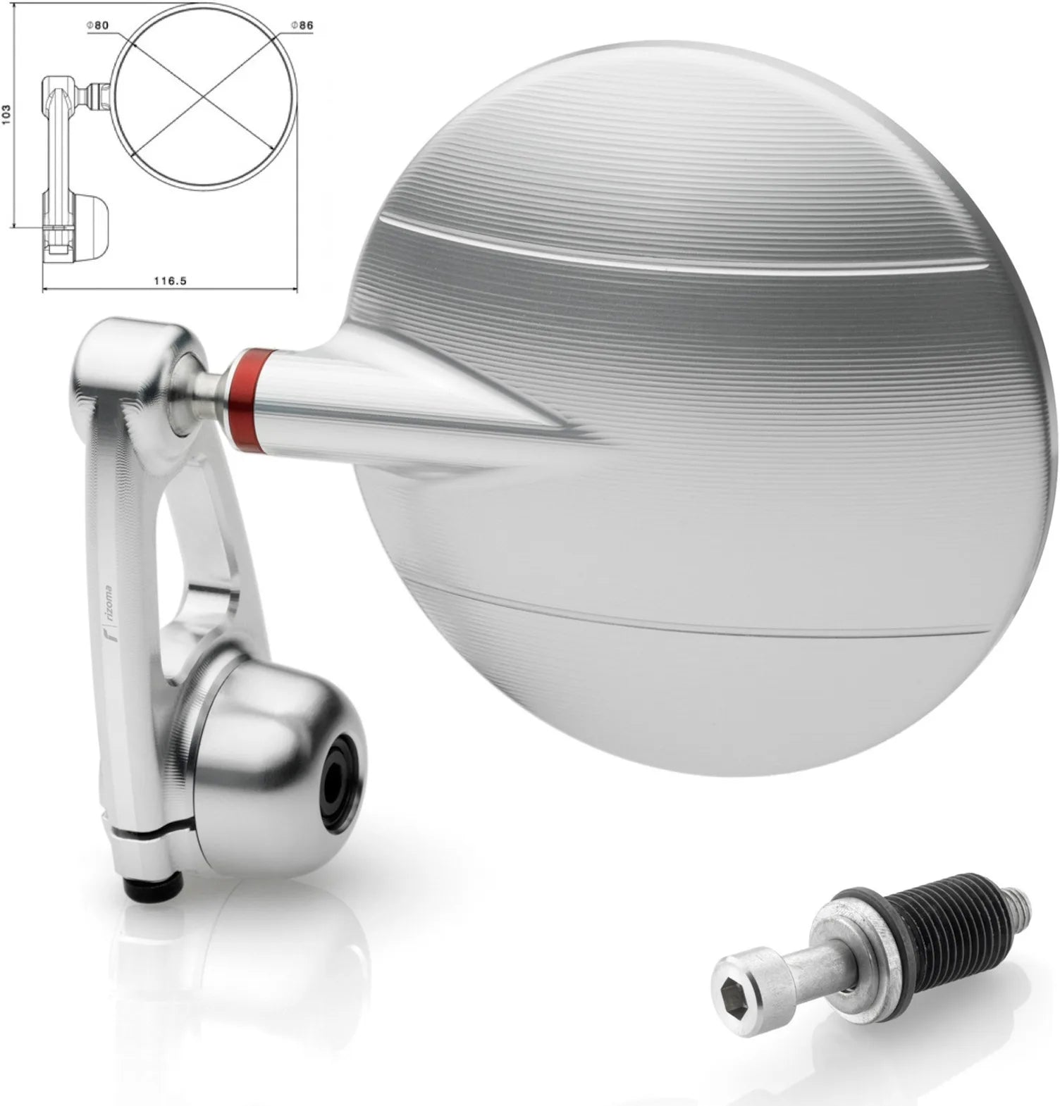 Mirror End Mount Right Spy-Arm Ø80 - Rizoma Compatible With Yamaha Mt-09 Tracer (2015-2016)