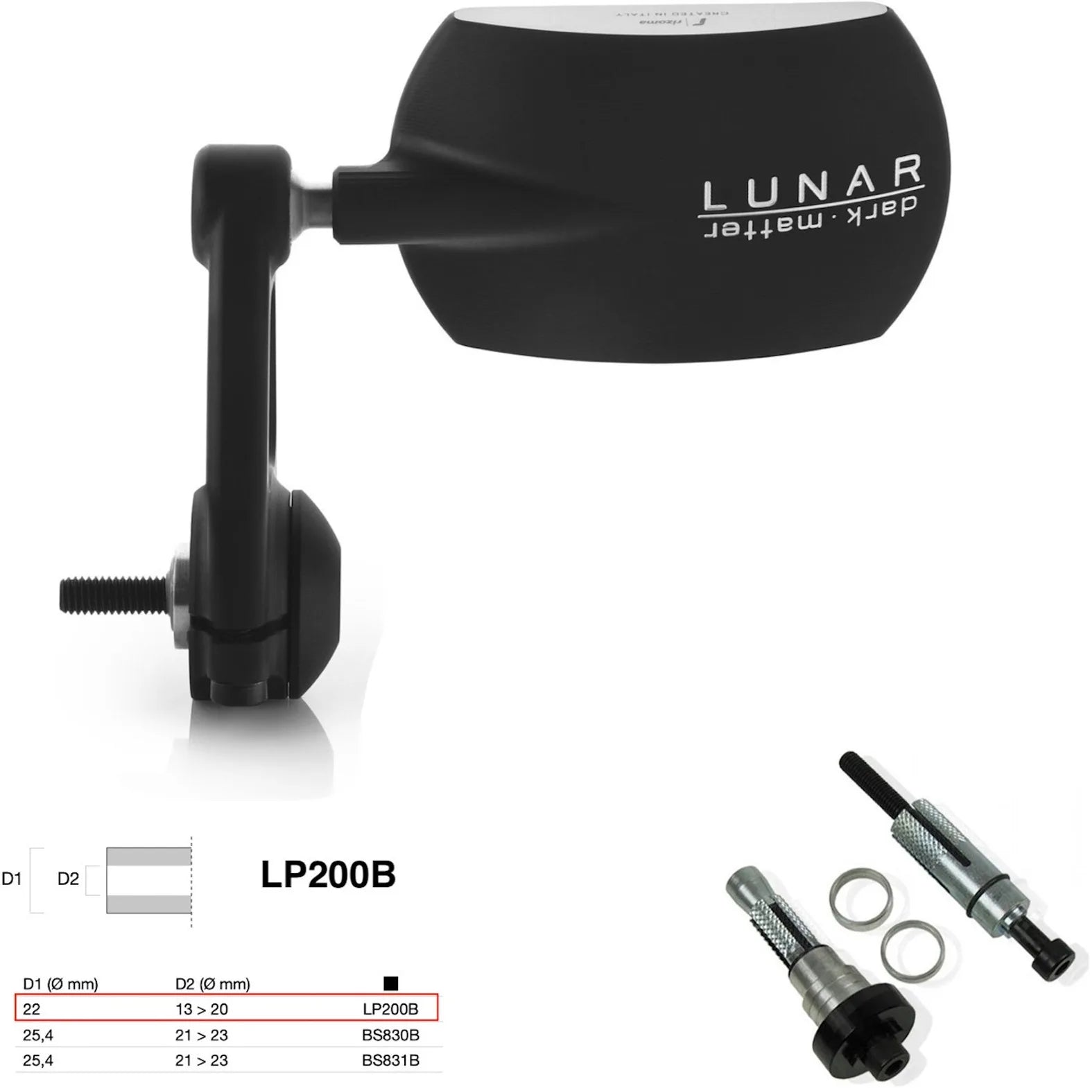 Mirror End Mount Right Universal Ø22(13>20) Lunar - Rizoma Compatible With Ktm