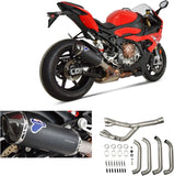 Complete Non-Catalytic Exhaust System With Sound Certification Relevance Titanium Black Carbon Cap - Termignoni Compatible With Bmw S 1000 Rr (2019-2020)