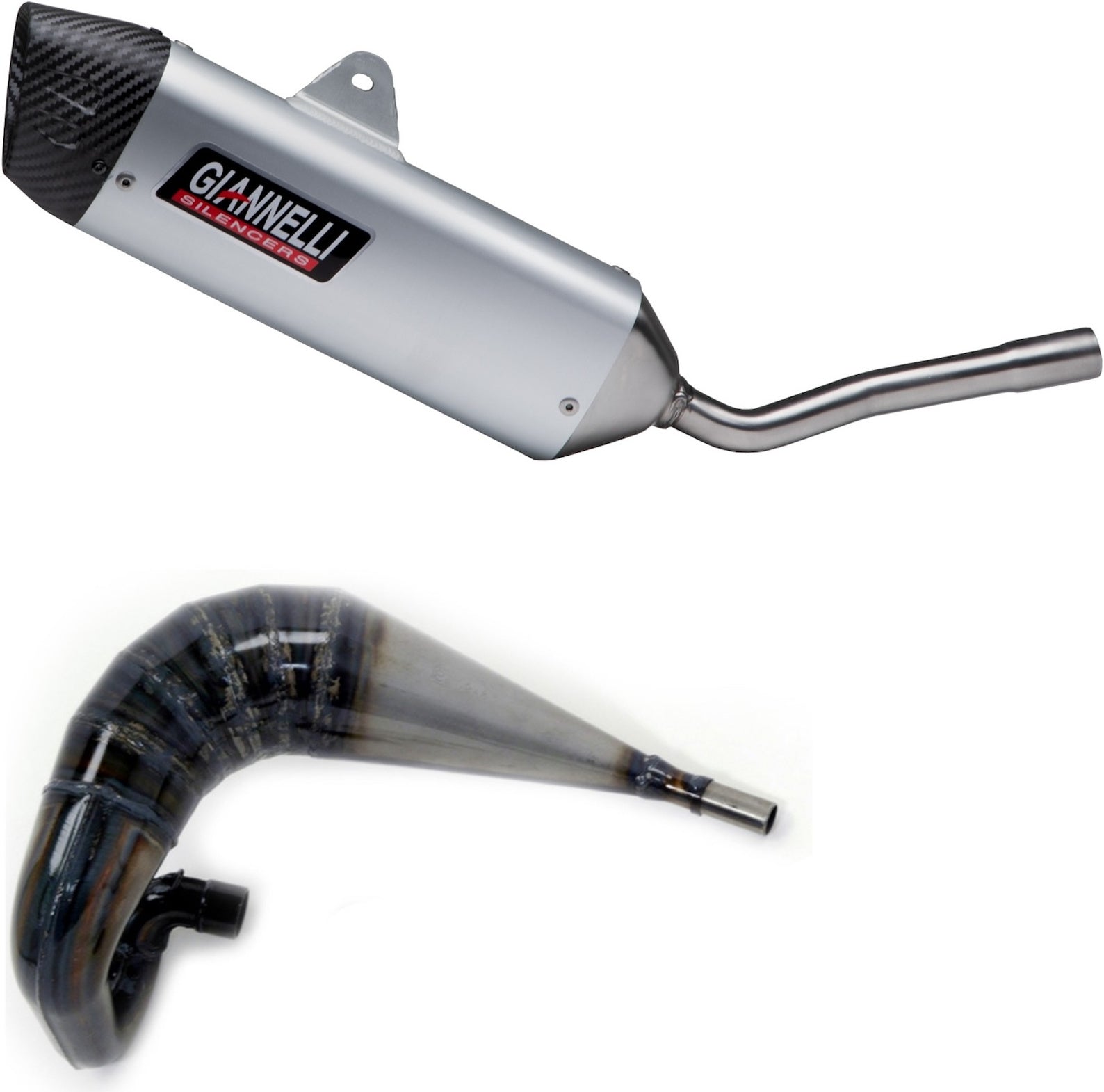 Complete Non-Catalytic Exhaust System With Sound Certification Sonic Aluminium - Giannelli Compatible With Sherco Derapage 50 (2021)