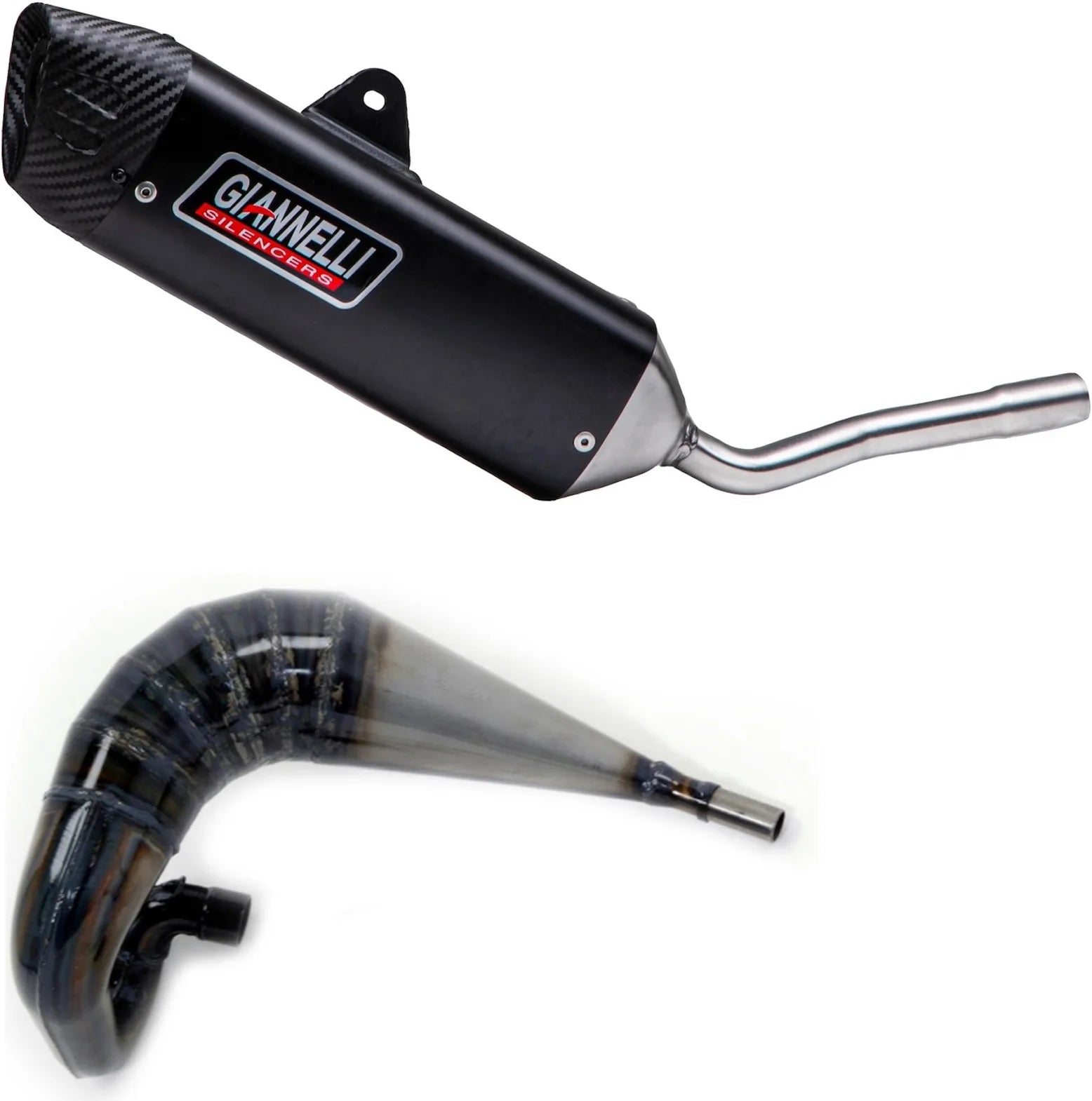Complete Non-Catalytic Exhaust System With Sound Certification Sonic Aluminium Black - Giannelli Compatible With Sherco Se 50 R Factory (2021)