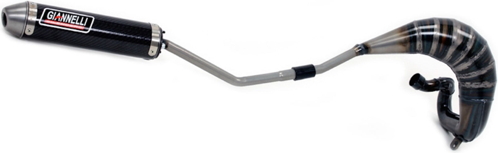 Complete Non-Catalytic Exhaust System With Sound Certification Enduro 2T Carbon - Giannelli Compatible With Derbi Drd Pro 50 Sm (2006)
