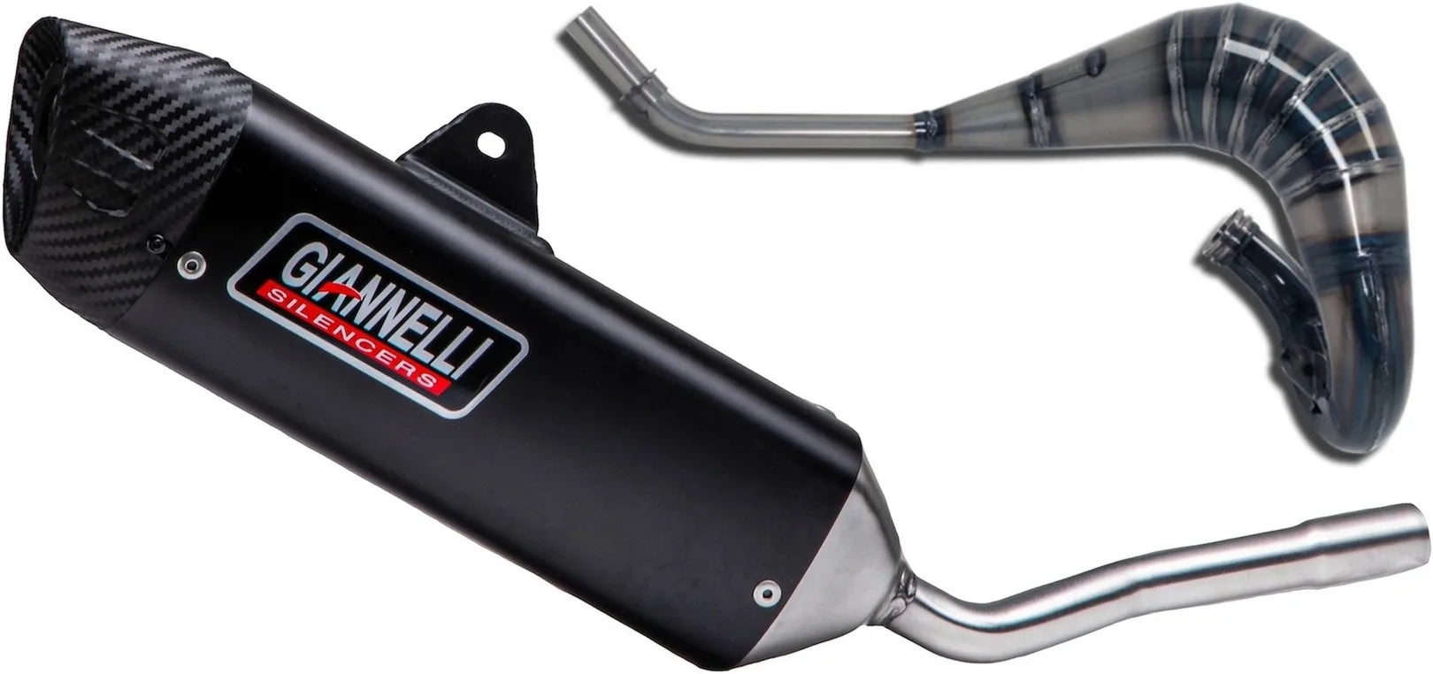Complete Non-Catalytic Exhaust System With Sound Certification Sonic Aluminium Black - Giannelli Compatible With Beta Rr 50 Motard Track (2021)