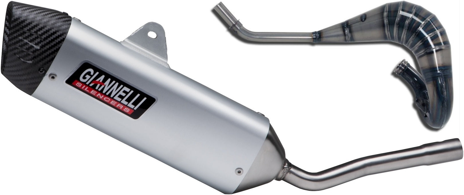 Complete Non-Catalytic Exhaust System With Sound Certification Sonic Aluminium - Giannelli Compatible With Vent Moto Derapage 50 (2021)