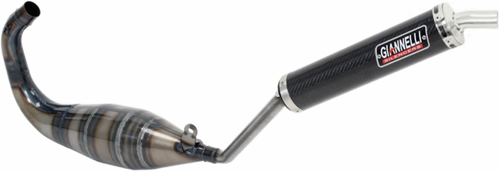 Complete Non-Catalytic Exhaust System With Sound Certification Street 2T Carbon - Giannelli Compatible With Cagiva Planet 125 (1997-2003)