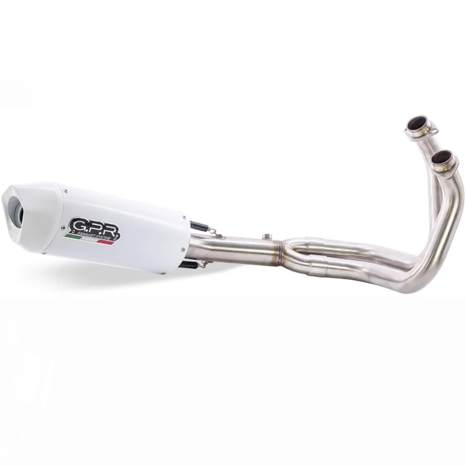 Complete Exhaust System Without Catalytic Converter And Without Sound Certification Albus Ceramic White Aluminium - Gpr Compatible With Suzuki Gsx 8S (2022-2024)