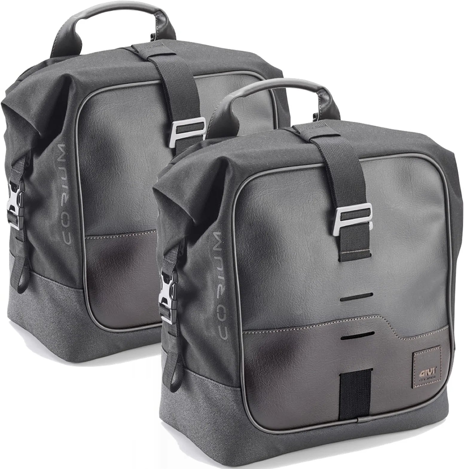 Corium Black Side Bags - 32 Lt Corium Nylon - Givi Compatible With Moto Guzzi V7 850 Stone (2021-2024)