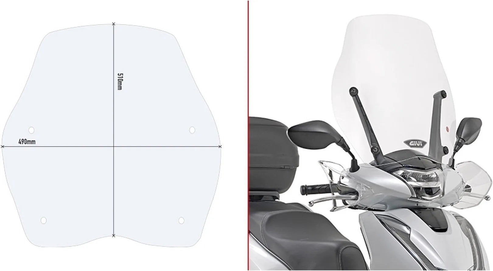 Transparent Wind-Screen - Givi Compatible With Niu Uqi Gt (2021-2024)