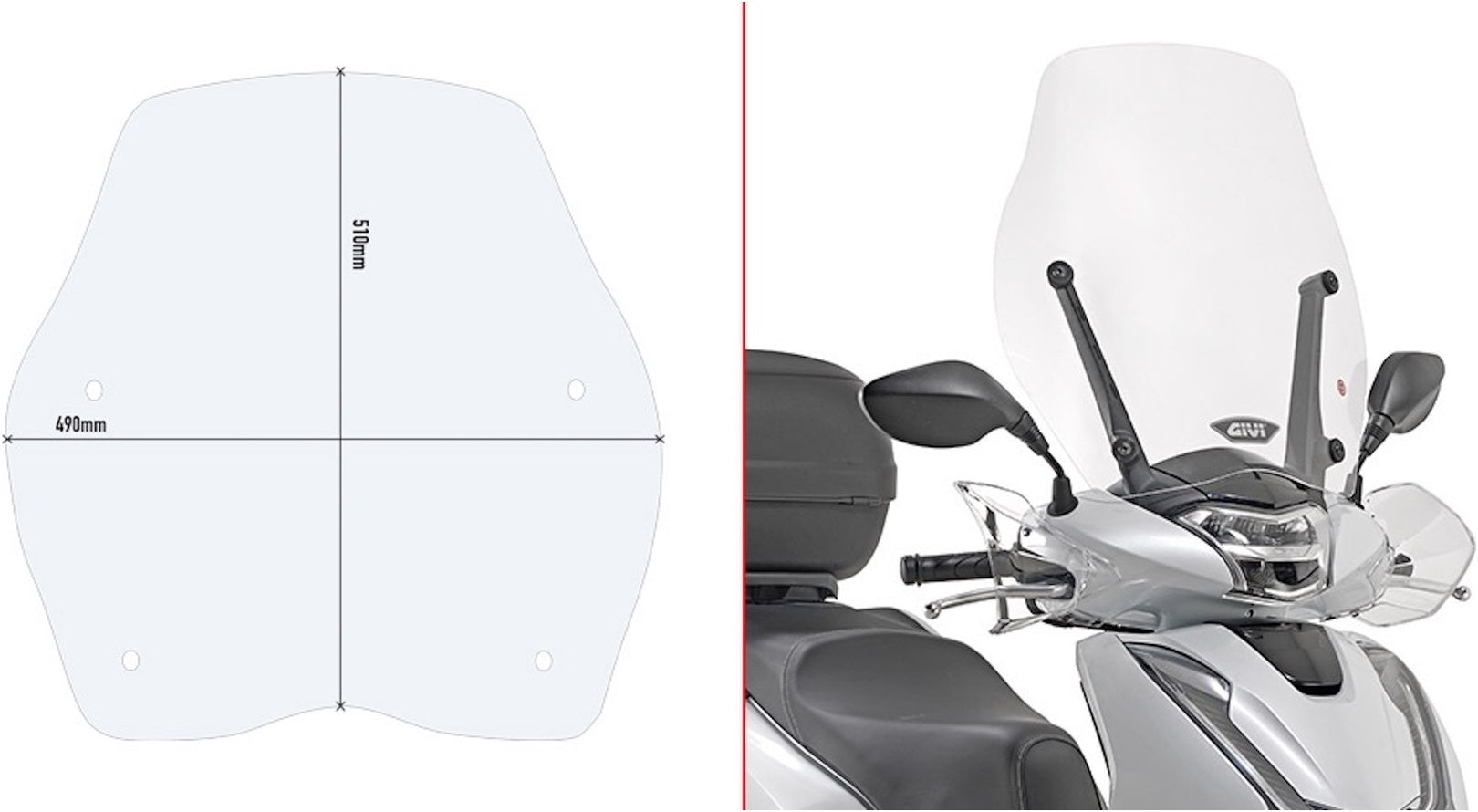 Transparent Wind-Screen - Givi Compatible With Niu Uqi Gt (2021-2024)