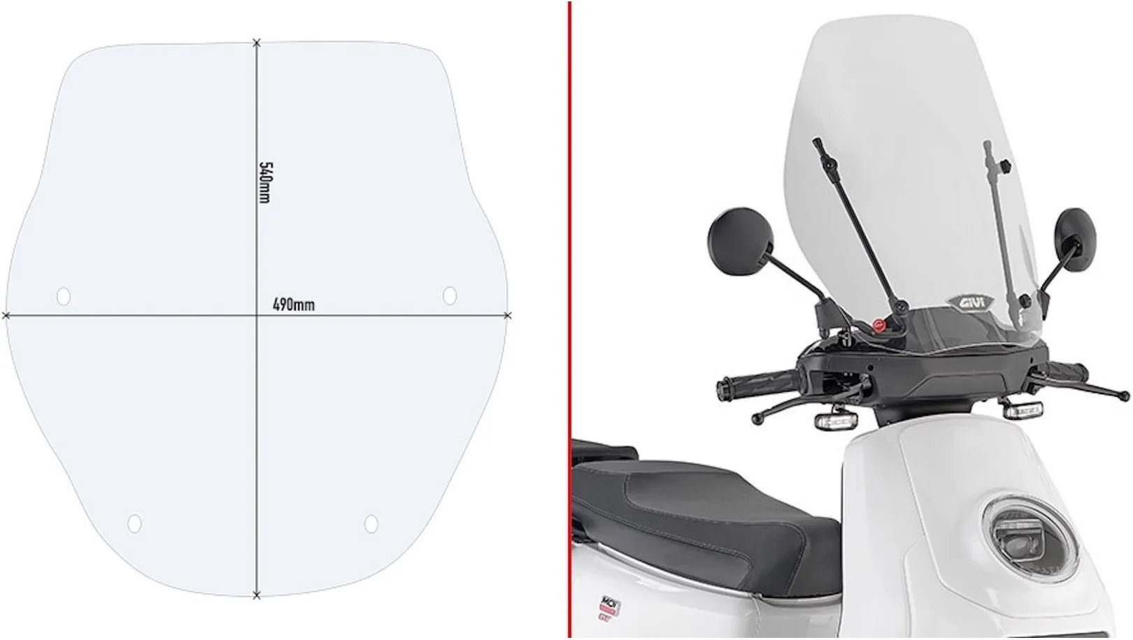 Transparent Wind-Screen - Givi Compatible With Niu Mqi Gt (2021-2024)