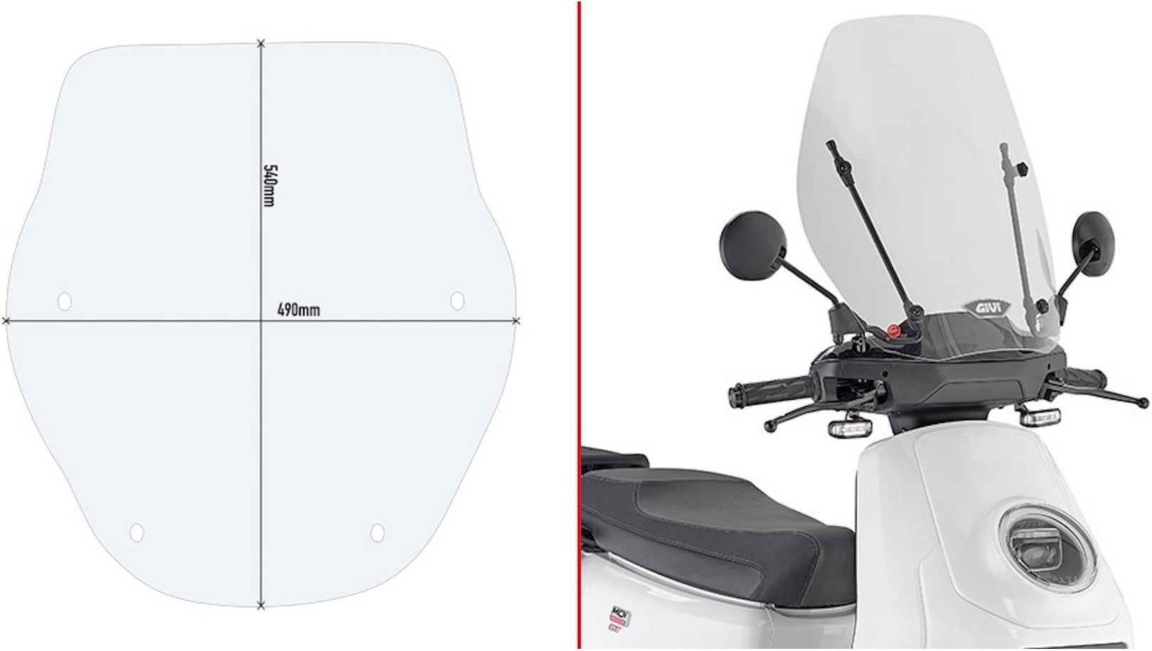 Transparent Wind-Screen - Givi Compatible With Niu Mqi Gt (2021-2024)