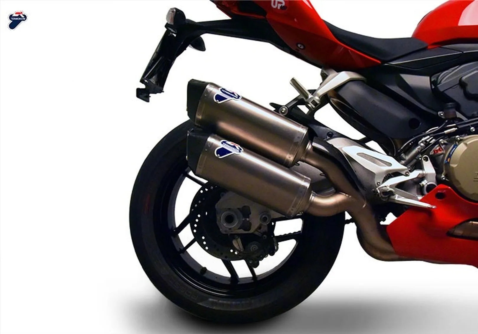 Dual Non-Catalytic Exhaust System With Sound Certification Force Titanium Carbon Cap - Termignoni Compatible With Ducati Panigale 959 (2016-2019)