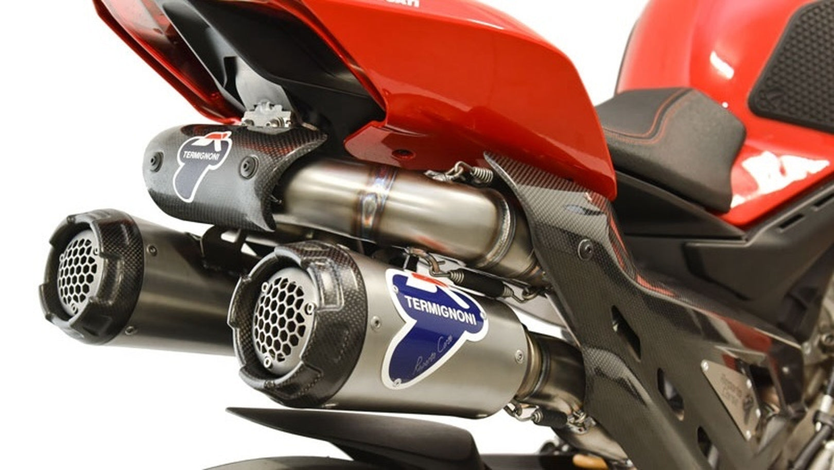 Complete Exhaust System Without Catalytic Converter And Without Sound Certification Gp2R-Rht Titanium Carbon Cap - Termignoni Compatible With Ducati Streetfighter V4 (2018-2021)