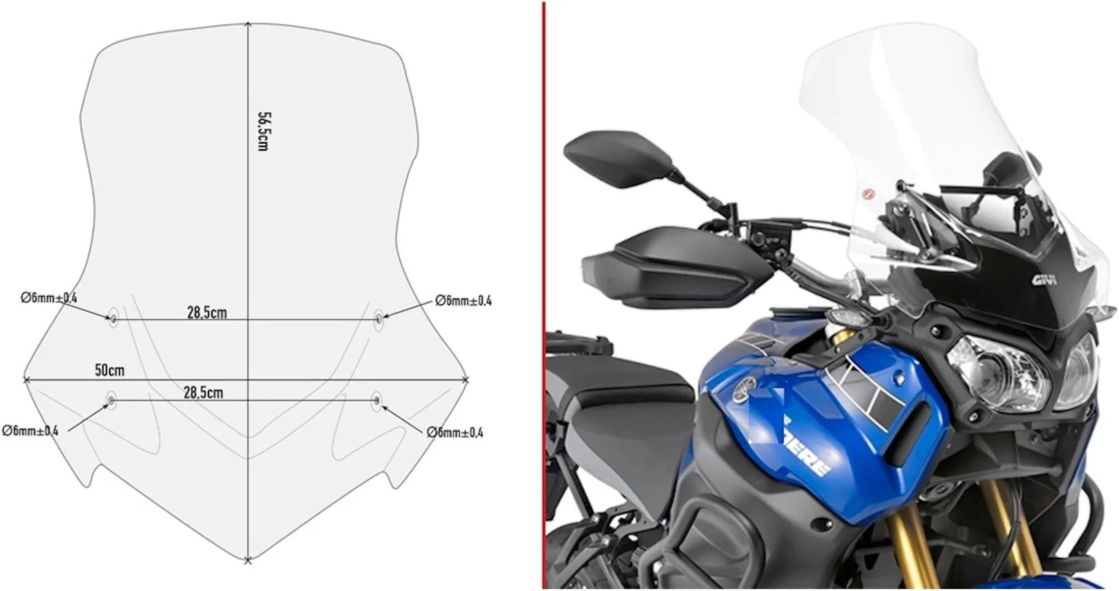 Transparent Wind-Screen - Givi Compatible With Yamaha Xt 1200 Ze Super Ténéré (2014-2020)