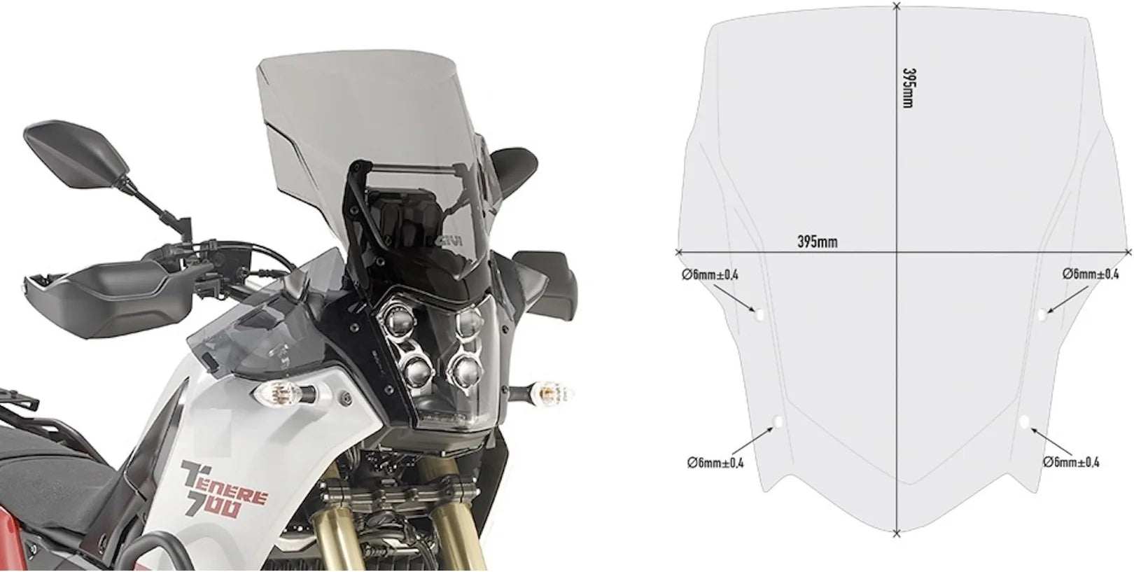 Smoked Wind-Scree - Givi Compatible With Yamaha Ténéré 700 (2019-2020)