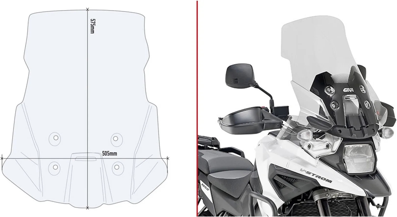 Transparent Wind-Screen - Givi Compatible With Suzuki V-Strom 1050 De (2023)