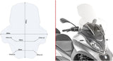 Transparent Wind-Screen - Givi Compatible With Piaggio Mp3 500 Sport (2018-2021)