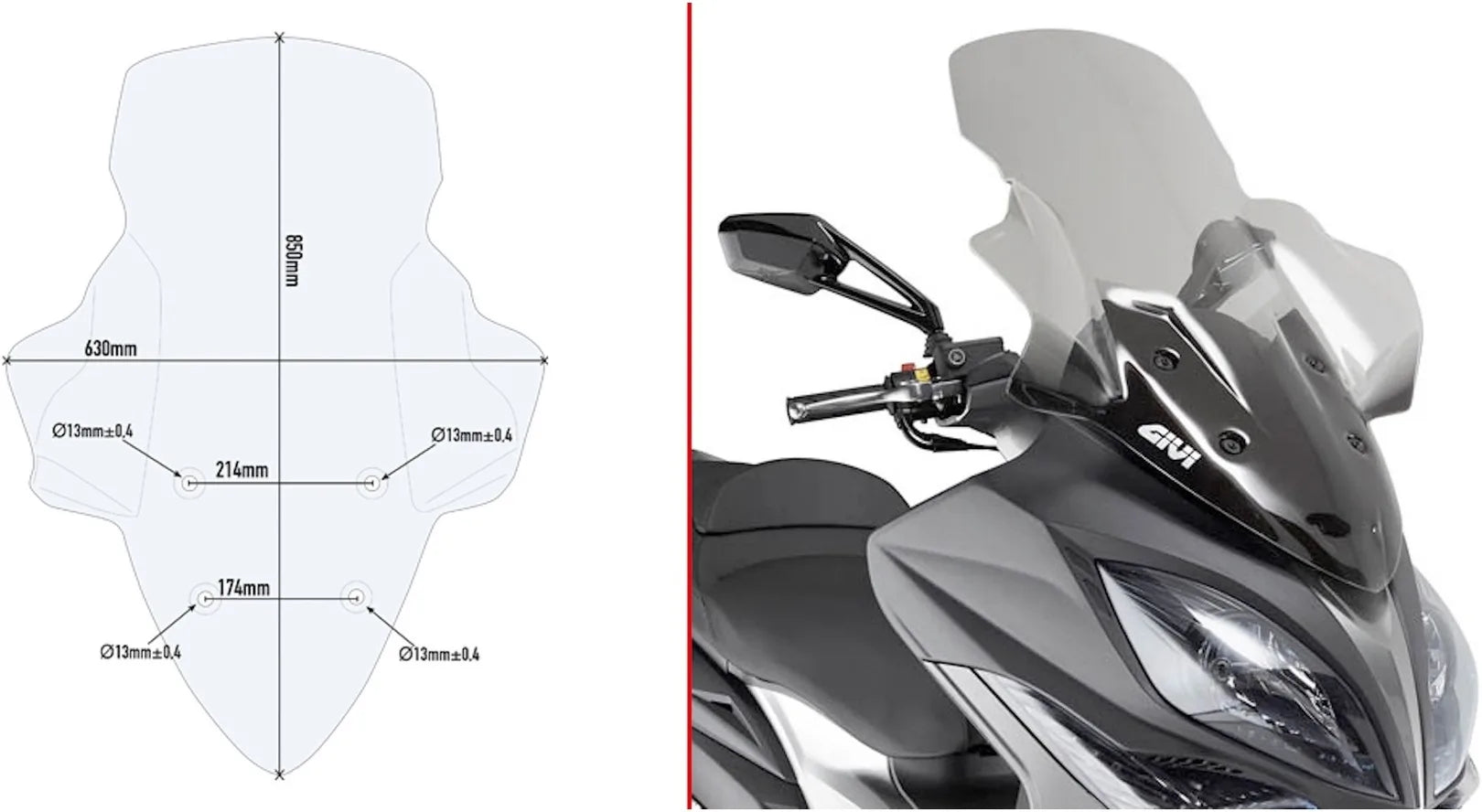 Transparent Wind-Screen - Givi Compatible With Kymco Xciting 400 I S Tcs (2018-2024)