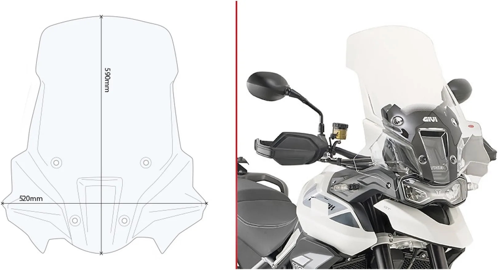 Transparent Wind-Screen - Givi Compatible With Triumph Tiger 900 (2020-2023)