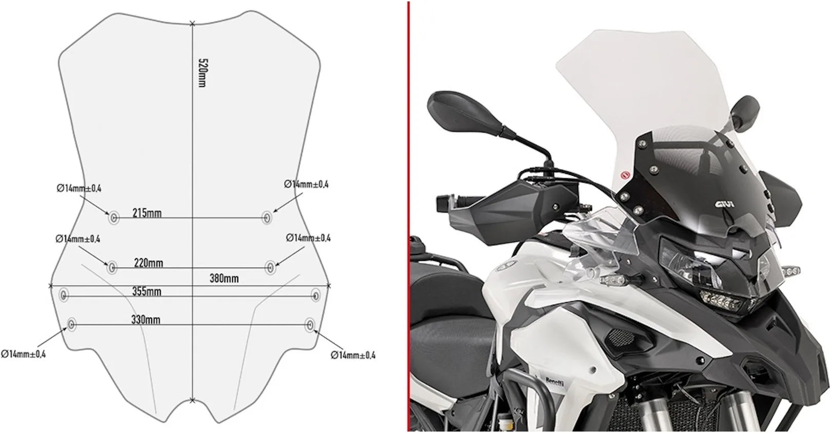 Transparent Wind-Screen - Givi Compatible With Benelli Trk 502 X (2018-2019)