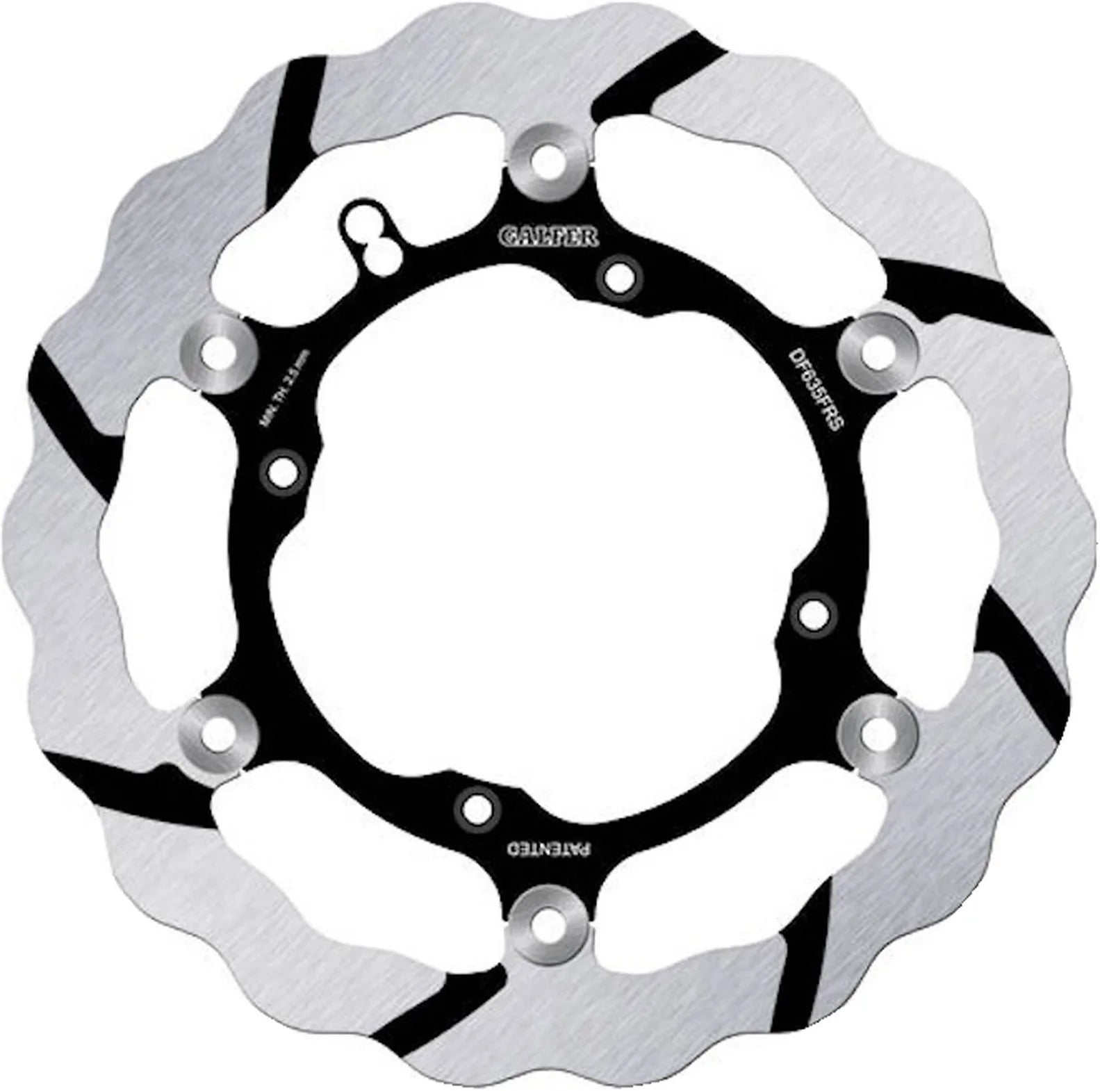 Front Floating Oversized Grooved Wave Brake Disc - Galfer Compatible With Ossa Enduro 300 I (2012)