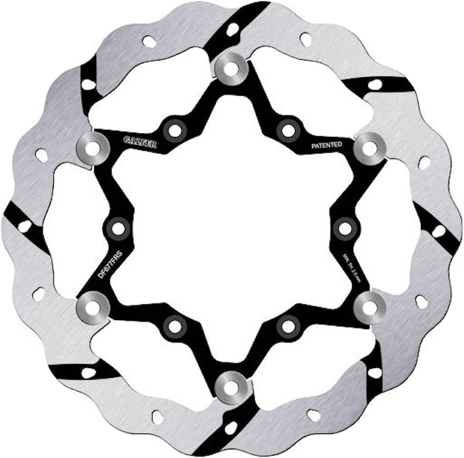 Front Floating Oversized Grooved Wave Brake Disc - Galfer Compatible With Gasgas Ec 250 Fse (2001)