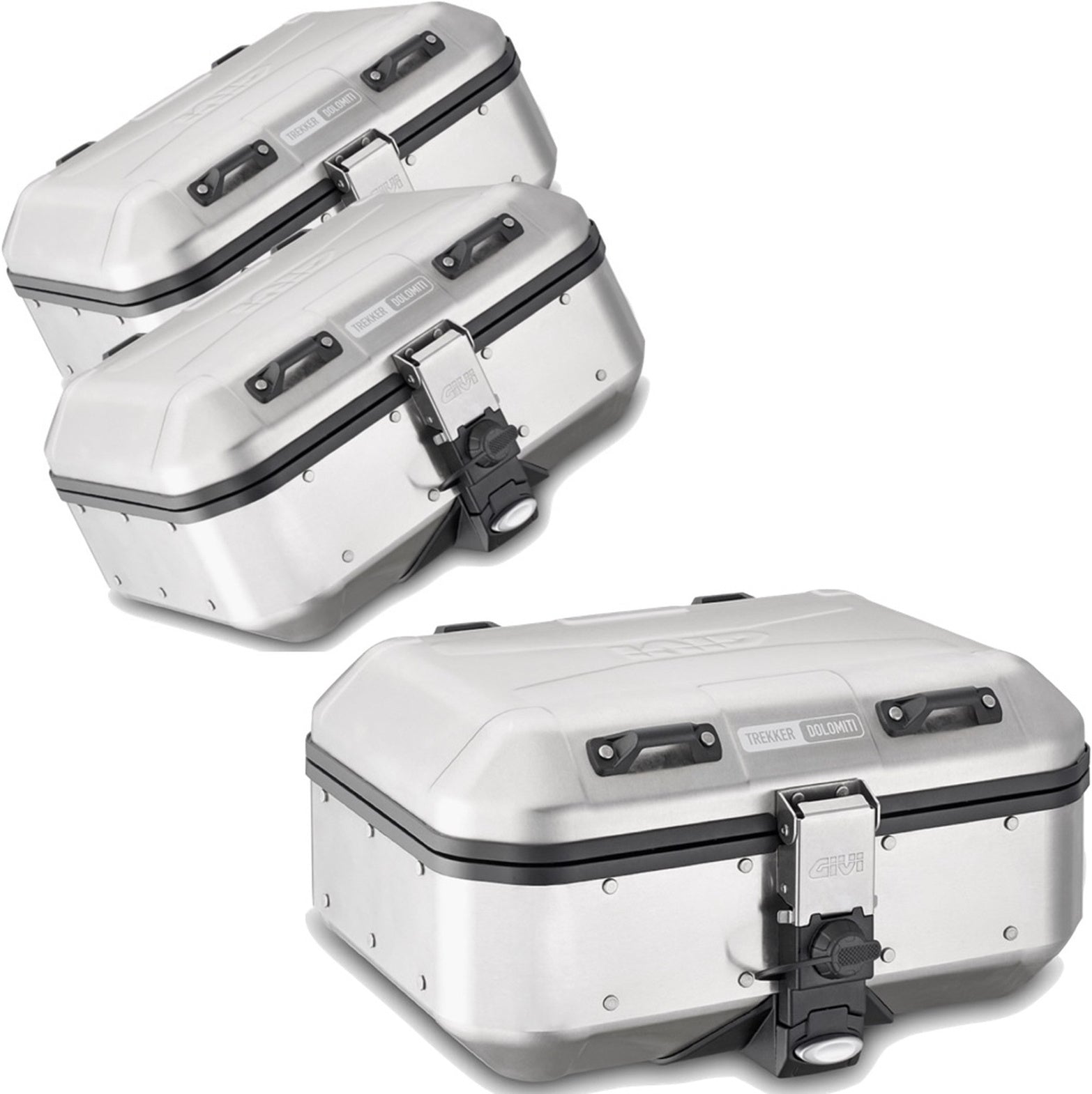 Trekker Dolomiti Aluminium Top Case + Side Cases - 90 Lt Trekker Dolomiti Aluminium - Givi Compatible With Suzuki An 650 Burgman - Executive (2013-2020)
