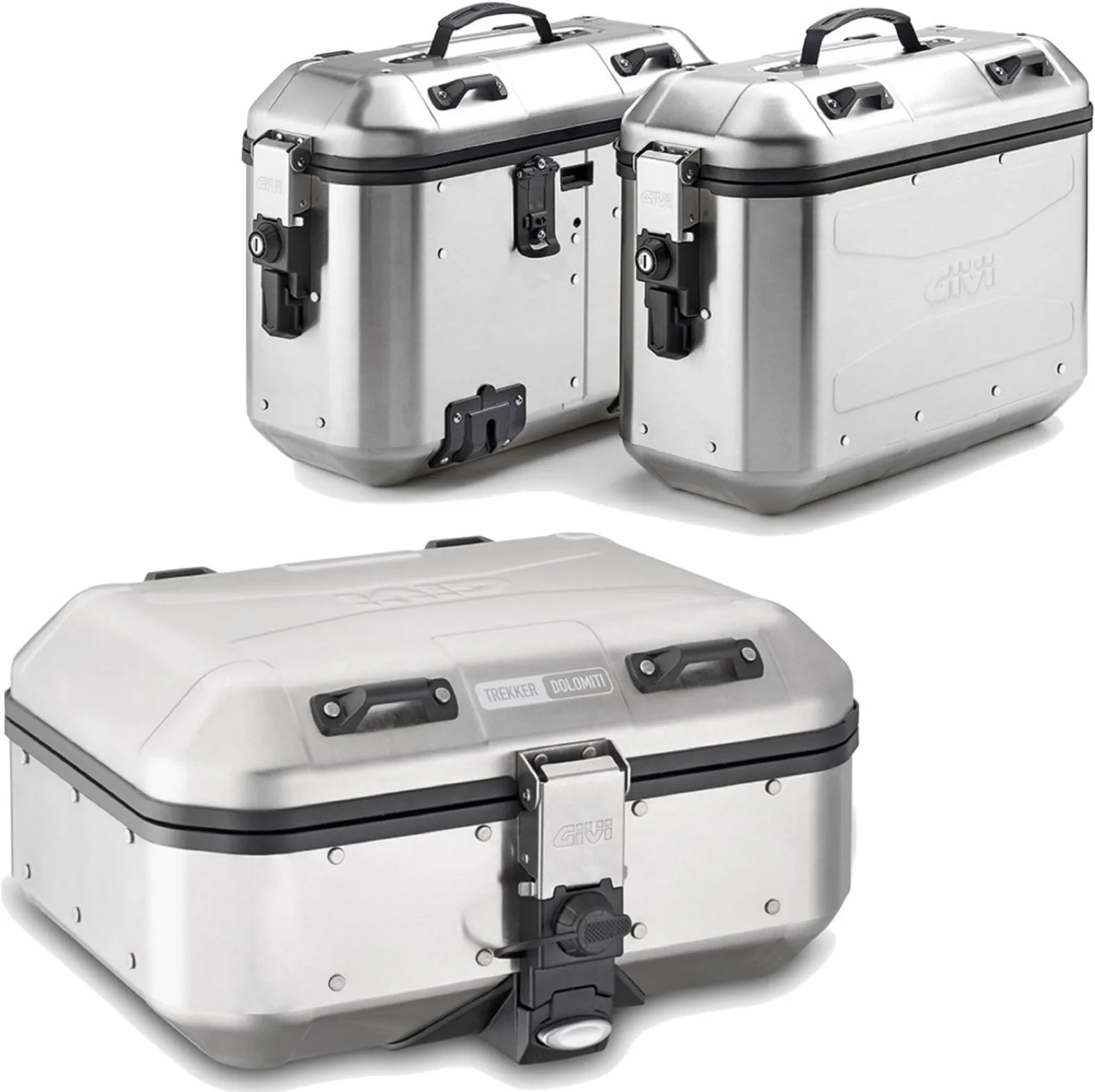 Trekker Dolomiti Aluminium Top Case + Side Cases - 102 Lt Trekker Dolomiti Aluminium - Givi Compatible With Benelli Trk 702 (2023-2024)