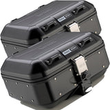 Monokey Trekker Dolomiti Black Aluminium Side Cases - 60 Lt Trekker Dolomiti Aluminium - Givi Compatible With Honda Xl 600 V Transalp (1997-1999)